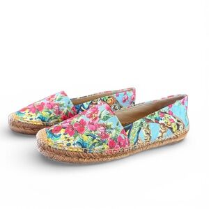 Dolce & Gabbana Multicolor Floral Print Fabric Espadrille Flats  EU 40 US 10